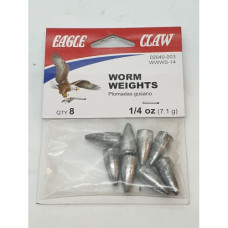WORM WEIGHT 1/4OZ 8PP E-CLAW