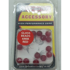 BEAD GLASS RED 6MM
