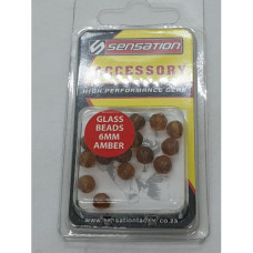 BEAD GLASS AMBER 6MM