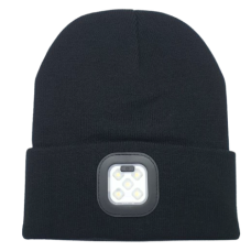 BEANIE WITH HEADLAMP-BLACK