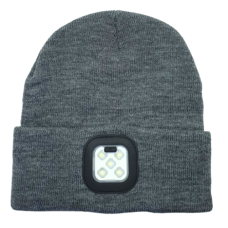 BEANIE WITH HEADLAMP-GREY
