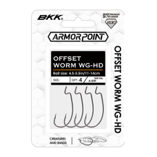 HOOK BKK A/P OFFSET WORM WG/HD-#6/0 4PP