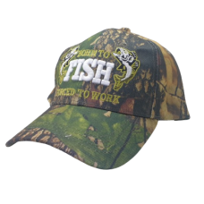 CAP 'BORN TO FISH' LOGO