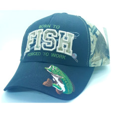 CAP 'BORN TO FISH' LOGO