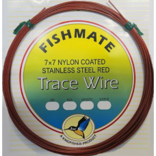 WIRE N/COATED FISHMATE RED 100LB 10M