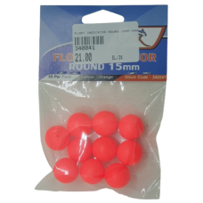 FLOAT INDICATOR ROUND 15MM ORANGE 10PP