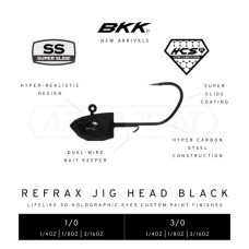 JIGHEAD BKK REFRAX-BLK 1/4-1/0 3PP
