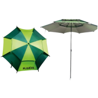 UMBRELLA KAIDA GRN/YELLOW 2.4M OPEN TOP