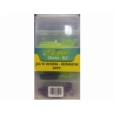 T/BOX S/KIT JIG & WORM MINN 20PC