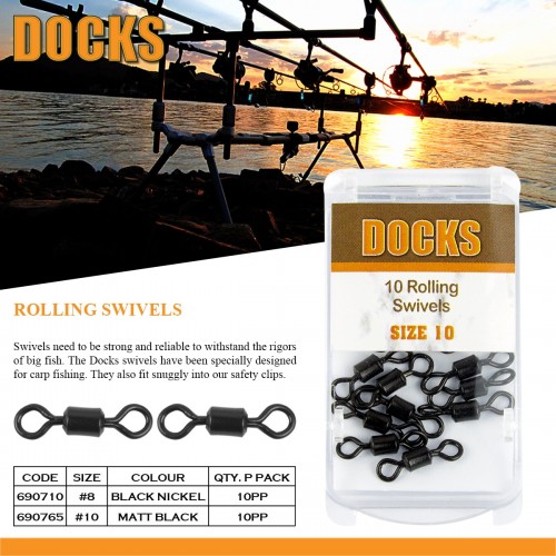 DOCKS ROLLING SWIVELS #8 DOCKS ROLLING SWIVELS #8