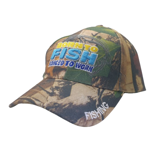 CAP 'BORN TO FISH' LOGO