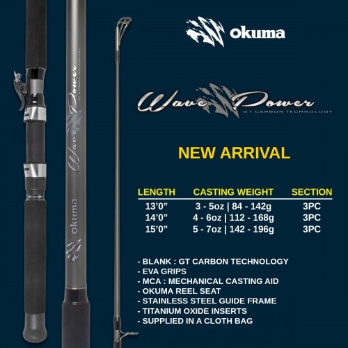 Wave Power Rods ROD WAVEPOWER SURF 14' 3PC 4-6OZ